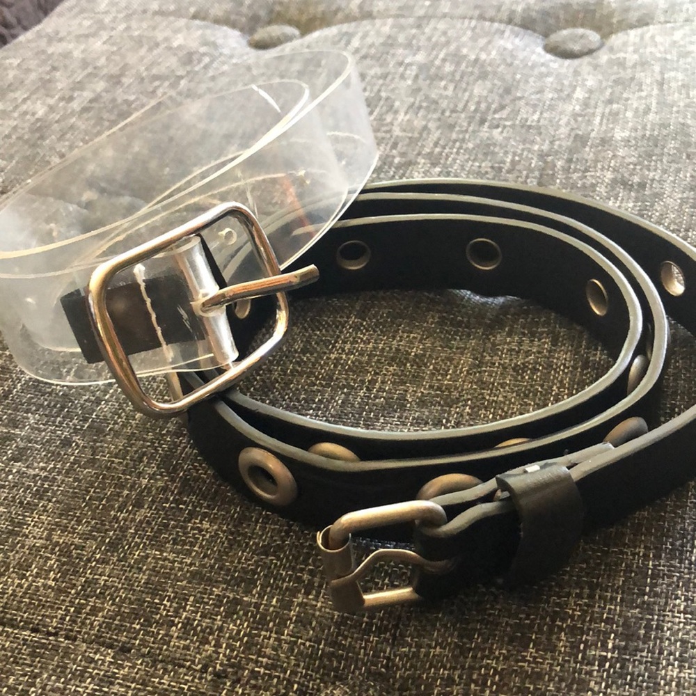 Brandy Melville Belts.  Clear and Black. OS.